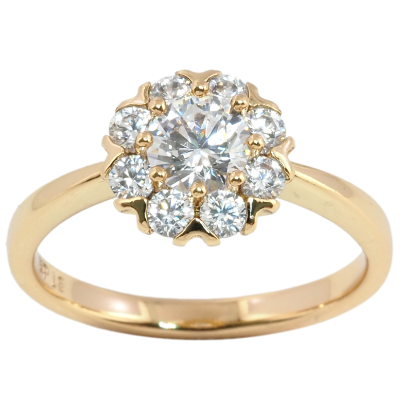 Каблучка Xuping Позолота 18K Кришталева квіточка фото №12