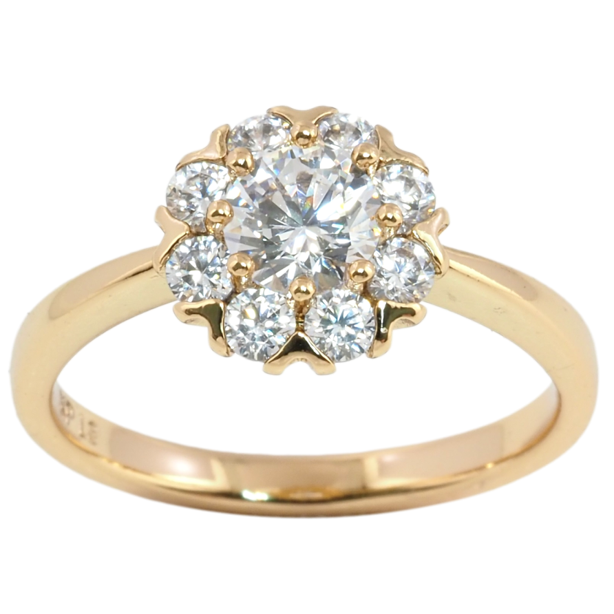 Кольцо Xuping Позолота 18K Кристальный цветочек фото №1