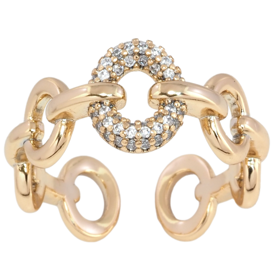 Кольцо Xuping Позолота 18K Колечки с инкрустацией цирконием фото №1