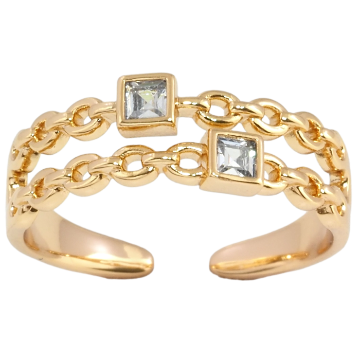 Кольцо Xuping Позолота 18K Узор цепочка с цирконием фото №21