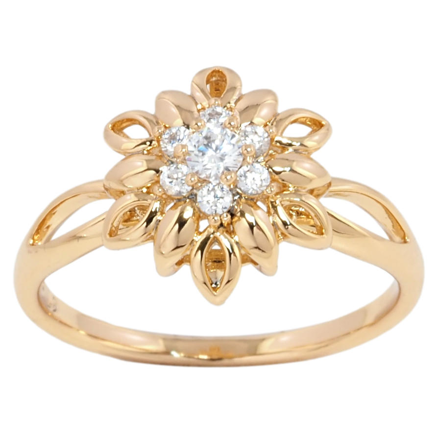 Кольцо Xuping Позолота 18K Цветок с цирконием фото №1