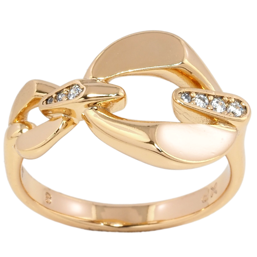 Кольцо Xuping Позолота 18K Звенья с цирконием фото №1