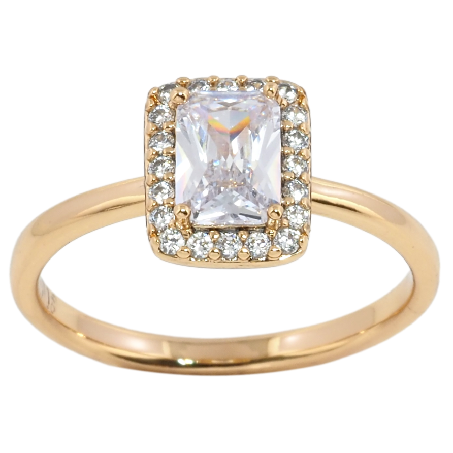 Кольцо Xuping Позолота 18K Фианит в обрамлении циркония фото №1