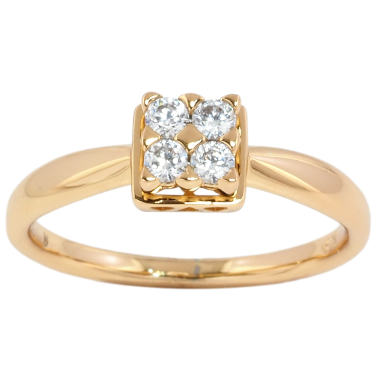 Кольцо Xuping Позолота 18K Четыре кристалла фото №15