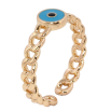 Кольцо Xuping Позолота 18K Узор цепочка с кругом из голубой эмали фото №2