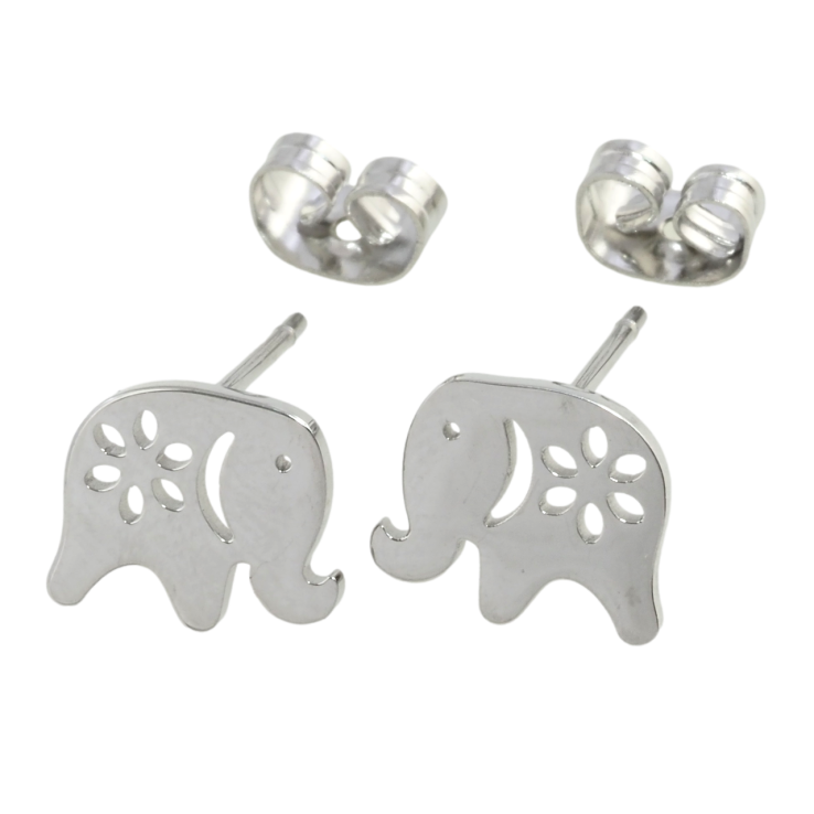 Серьги Xuping TTM Stainless Steel цвет Родий пусеты Слоники фото №15