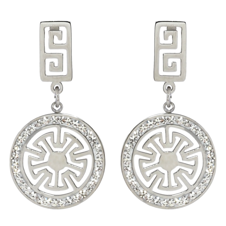 Серьги Xuping TTM Stainless Steel цвет Родий пусеты Декоративные подвески с цирконием фото №23