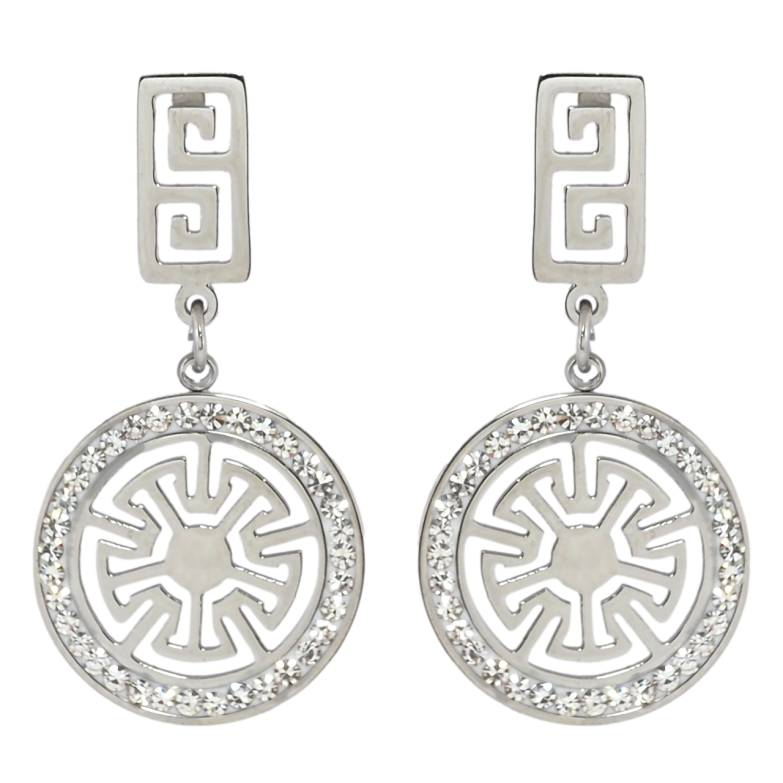 Сережки Xuping TTM Stainless Steel колір Родій пусети Декоративні підвіски з цирконієм фото №1