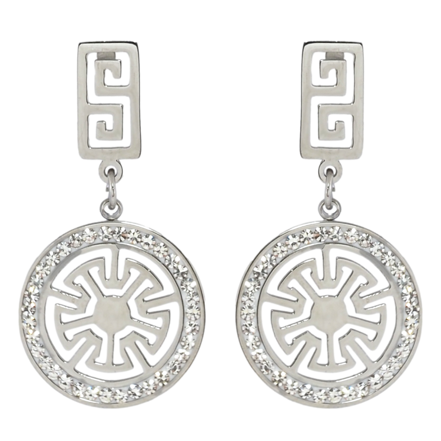 Серьги Xuping TTM Stainless Steel цвет Родий пусеты Декоративные подвески с цирконием фото №1