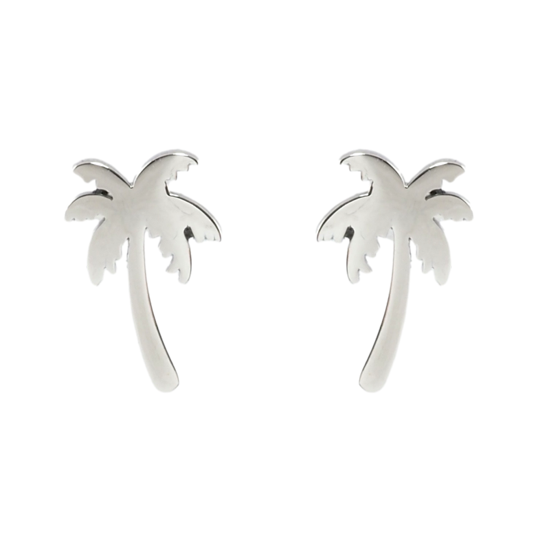 Серьги Xuping TTM Stainless Steel цвет Родий пусеты Пальмы фото №1