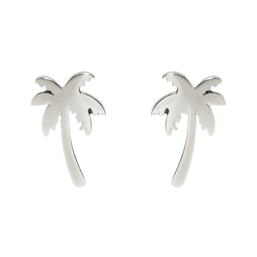 Серьги Xuping TTM Stainless Steel цвет Родий пусеты Пальмы фото №1