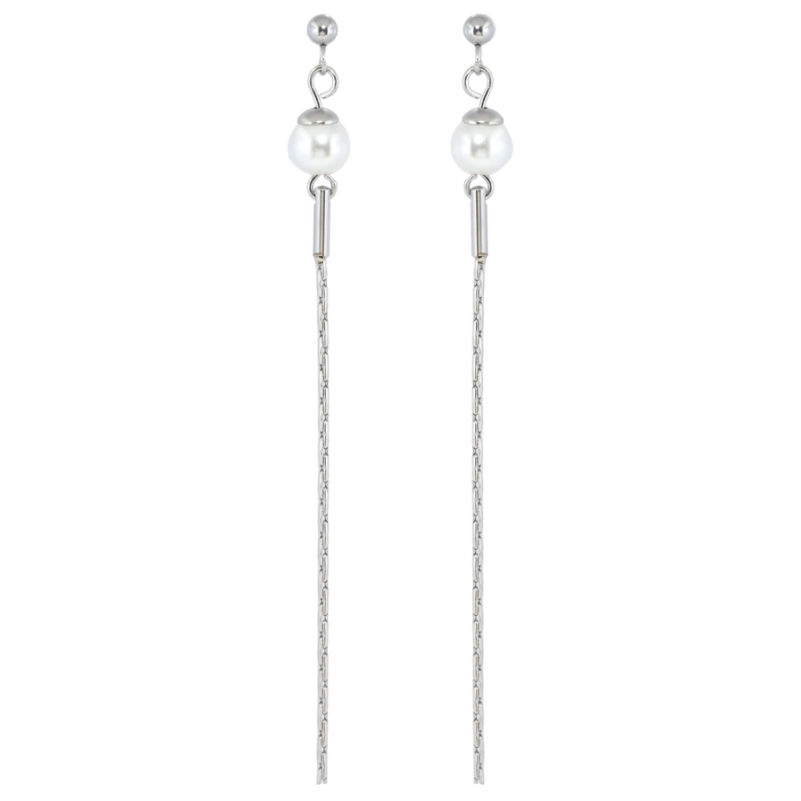 Серьги Xuping TTM Stainless Steel цвет Родий пусеты Декоративные подвески с жемчужинами фото №1