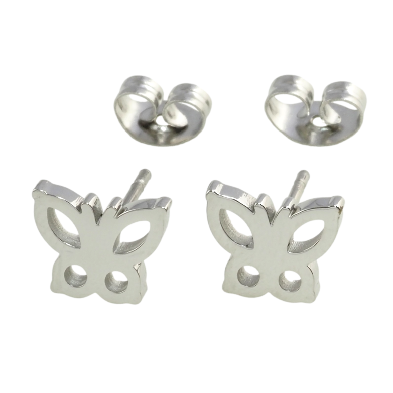 Серьги Xuping TTM Stainless Steel цвет Родий пусеты Бабочки фото №1