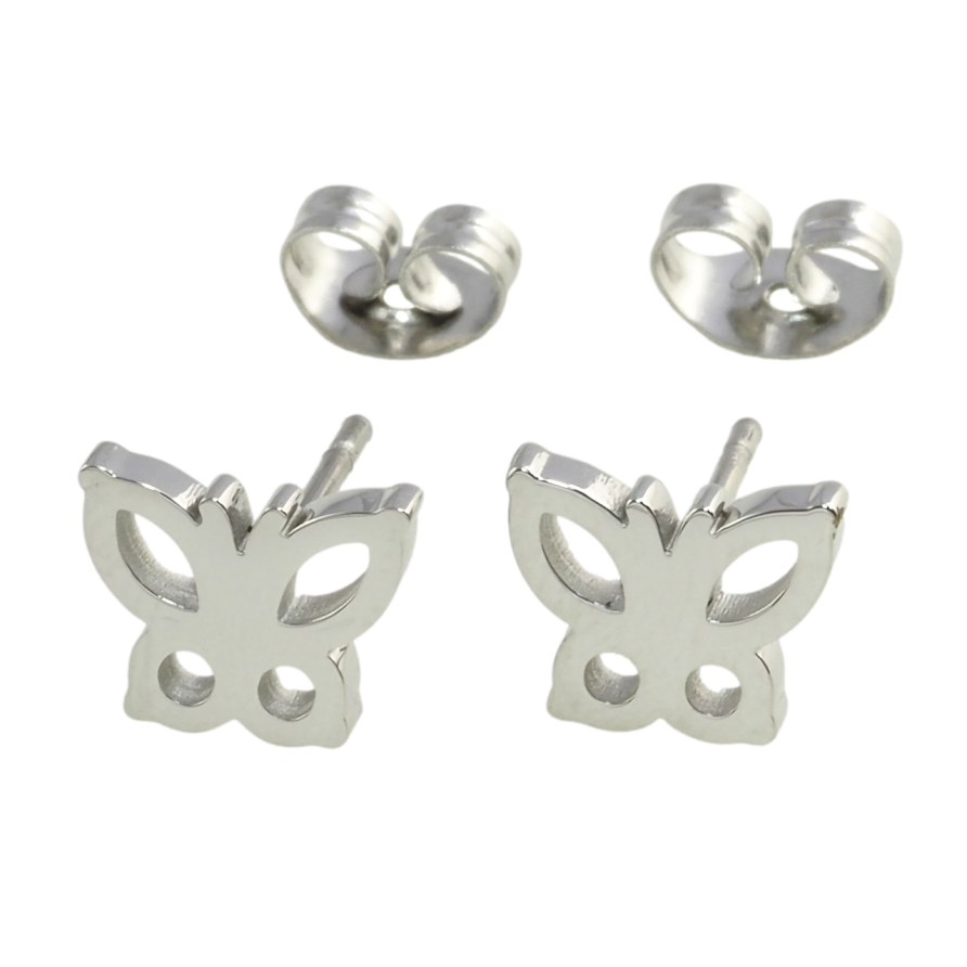 Серьги Xuping TTM Stainless Steel цвет Родий пусеты Бабочки фото №1
