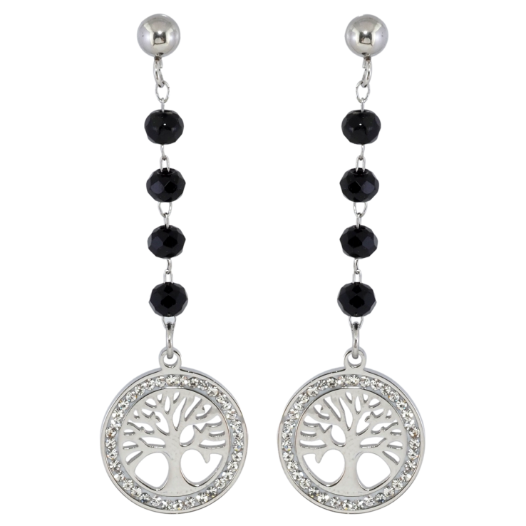 Серьги Xuping TTM Stainless Steel цвет Родий пусеты Древо жизни фото №8