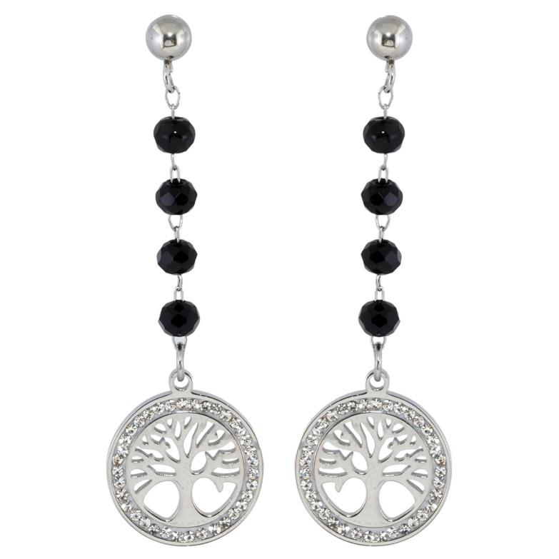 Серьги Xuping TTM Stainless Steel цвет Родий пусеты Древо жизни фото №4