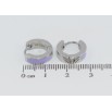Серьги Xuping TTM Stainless Steel цвет Родий колечки Узор сиреневой эмалью фото №2