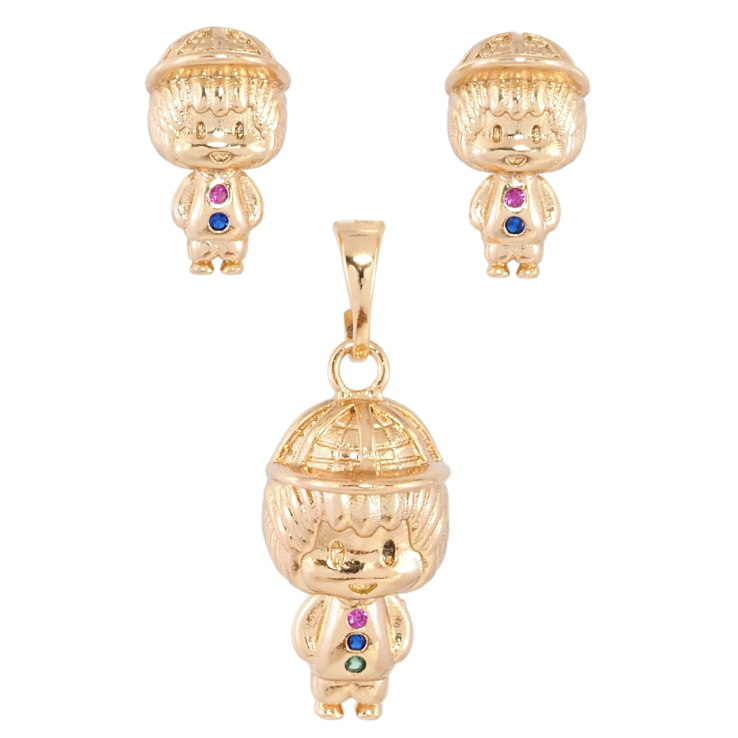 Набор Xuping Позолота 18K Серьги Кулон Человечки фото №14