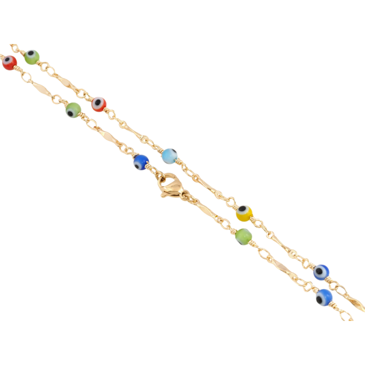 Ланцюжок Xuping Позолота 18K Плетіння Фантазійне з намистинами Око Фатіми довжина 46см х 2мм фото №11