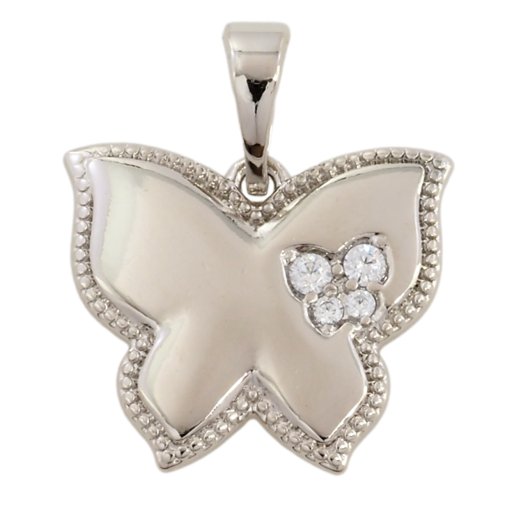 Кулон Xuping Родій Метелик з цирконієм для ланцюжка до 5мм фото №5