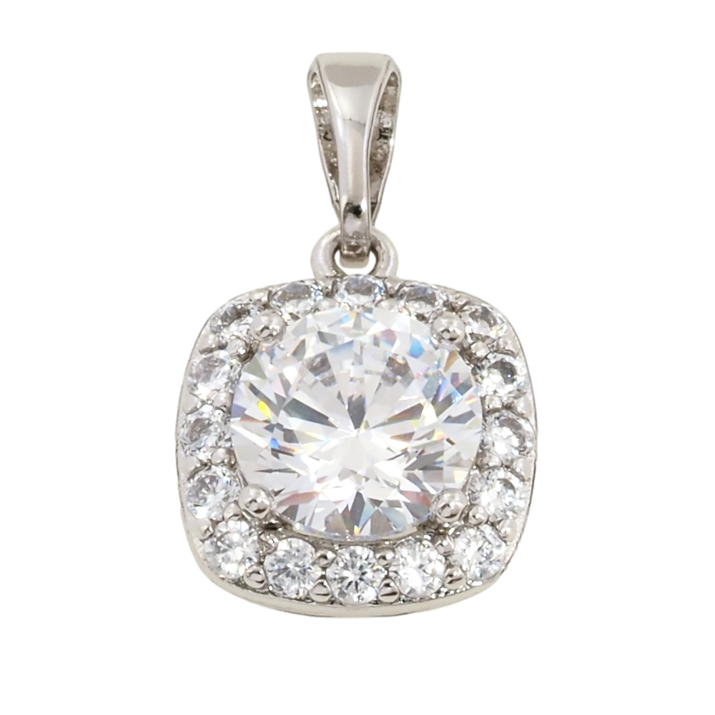 Кулон Xuping Родий Фианит в обрамлении циркония для цепочки до 5мм фото №1