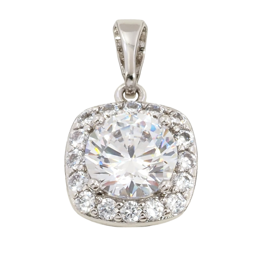 Кулон Xuping Родій Фіаніт в обрамленні цирконію для ланцюжка до 5мм фото №1