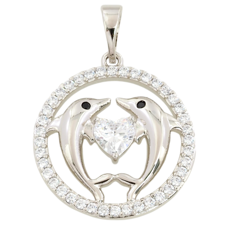 Кулон Xuping Родій Дельфіни для ланцюжка до 5мм фото №1