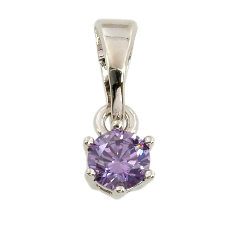 Кулон Xuping Родій Бузковий фіаніт, ø 4мм для ланцюжка до 5мм фото №22