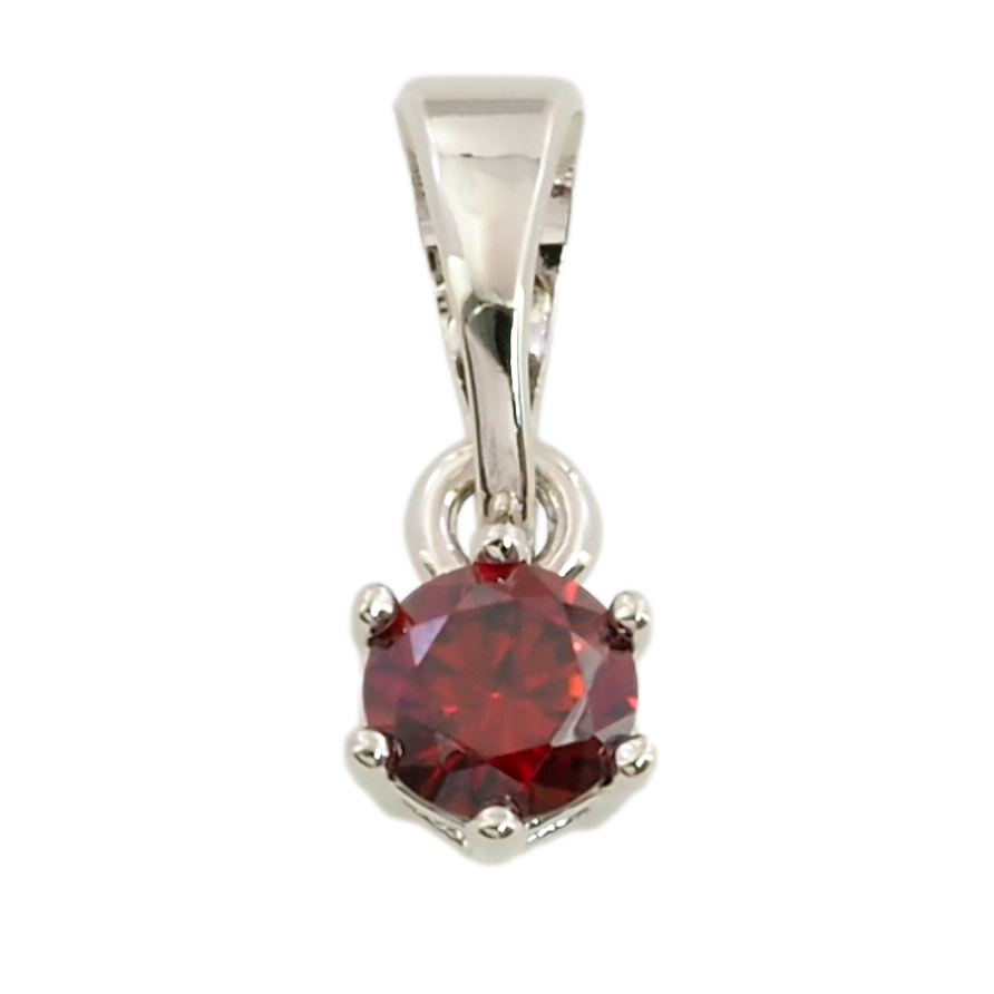 Кулон Xuping Родій Червоний фіаніт, ø 4мм для ланцюжка до 5мм фото №1