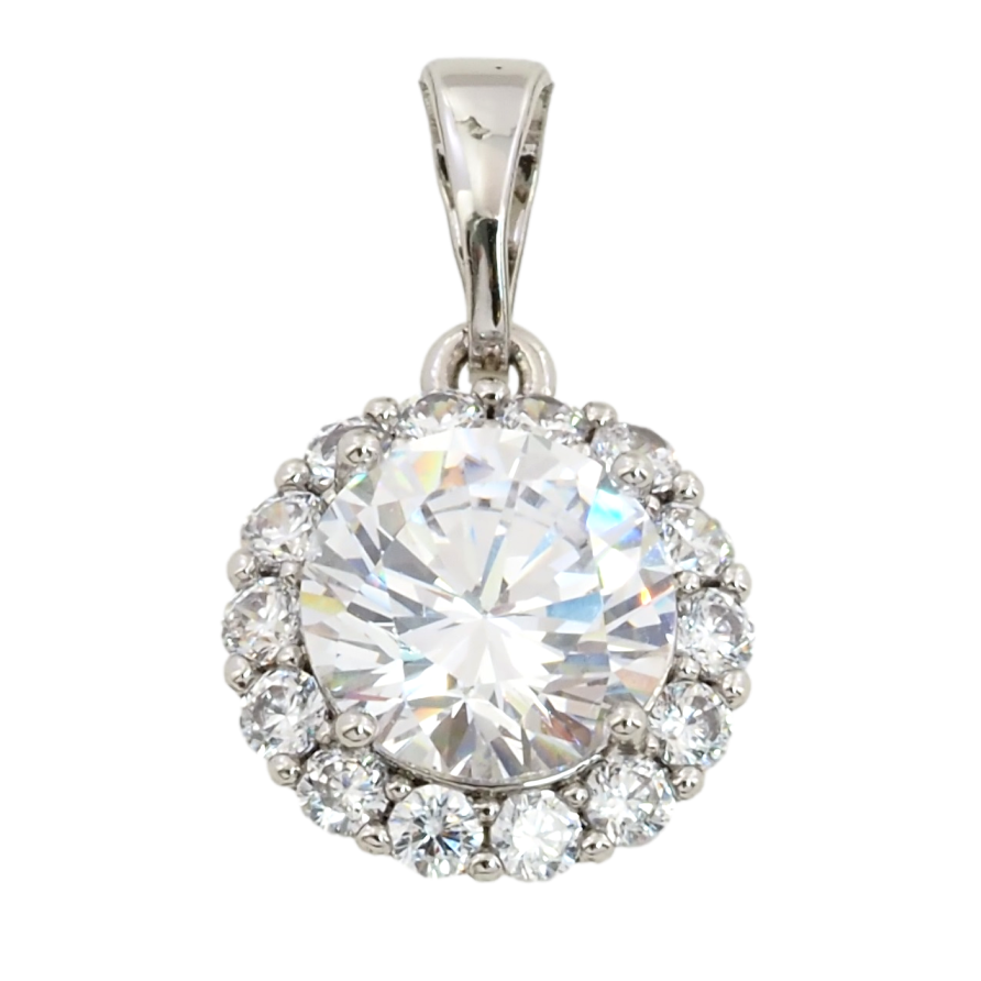 Кулон Xuping Родій Фіаніт в обрамленні цирконію для ланцюжка до 5мм фото №1