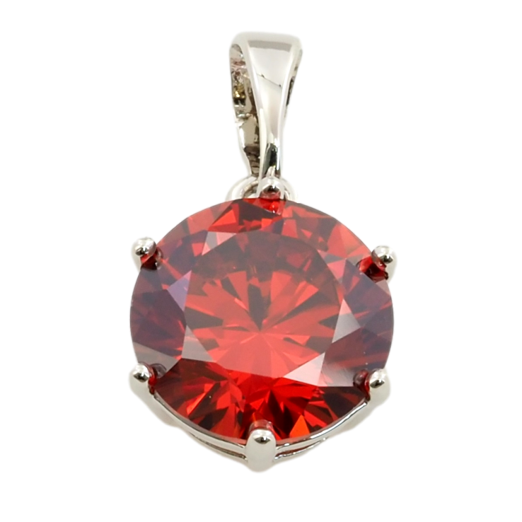 Кулон Xuping Родій Червоний фіаніт, ø 10мм для ланцюжка до 5мм фото №13 Кулон Xuping Родій Червоний фіаніт, ø 10мм для ланцюжка до 5мм фото №13