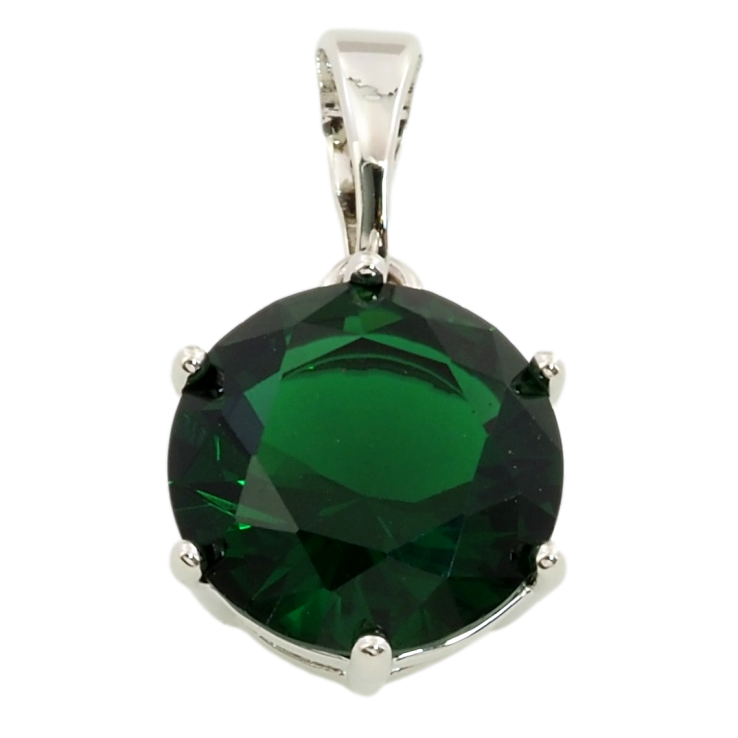 Кулон Xuping Родій Зелений фіаніт, ø 10мм для ланцюжка до 5мм фото №14
