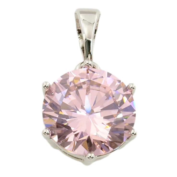 Кулон Xuping Родій Рожевий фіаніт, ø 10мм для ланцюжка до 5мм фото №11