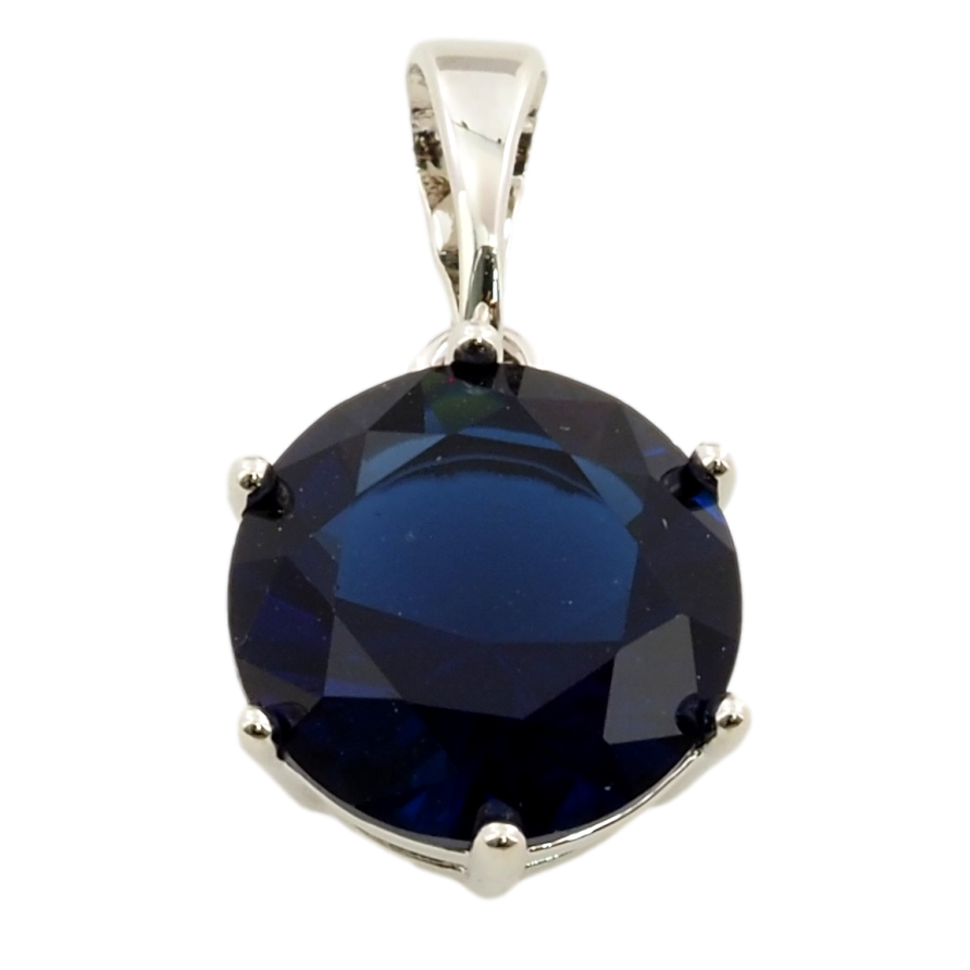 Кулон Xuping Родій Синій фіаніт, ø 10мм для ланцюжка до 5мм фото №1