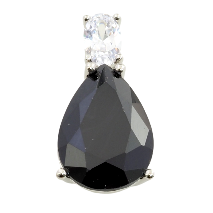 Кулон Xuping Родій Чорна кришталева крапелька для ланцюжка до 2мм фото №11 Кулон Xuping Родій Чорна кришталева крапелька для ланцюжка до 2мм фото №11