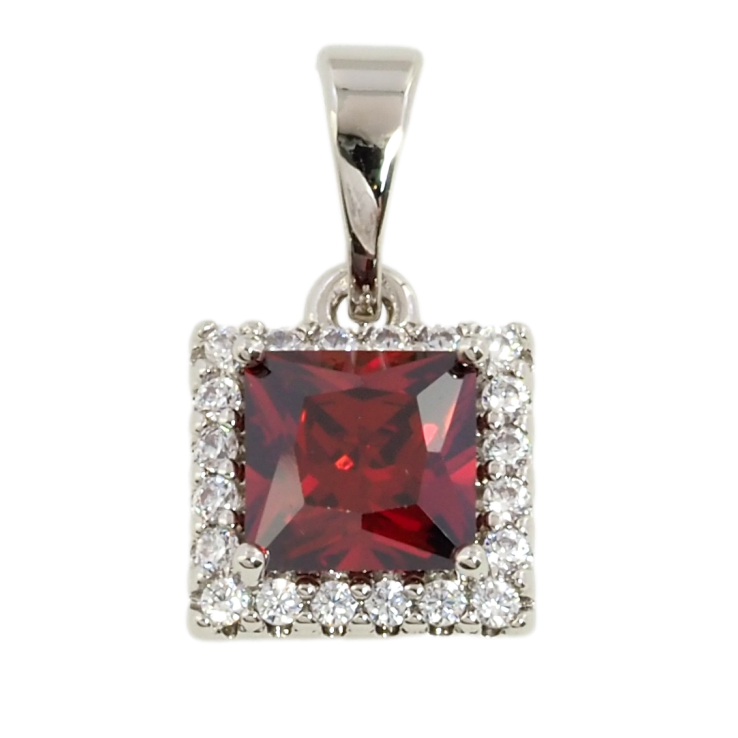 Кулон Xuping Родій Червоний фіаніт в обрамленні цирконію для ланцюжка до 5мм фото №20
