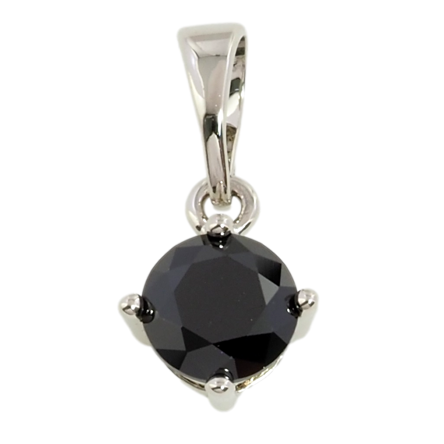 Кулон Xuping Родій Чорний фіаніт, ø 6мм для ланцюжка до 5мм фото №1