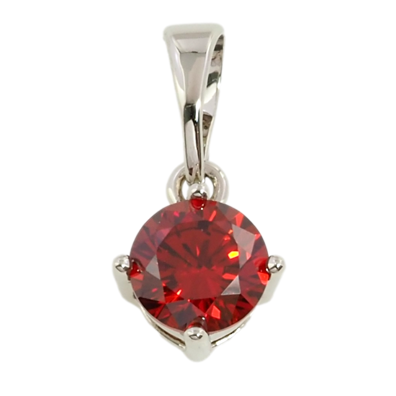 Кулон Xuping Родий Красный фианит, ø 6мм для цепочки до 5мм фото №14