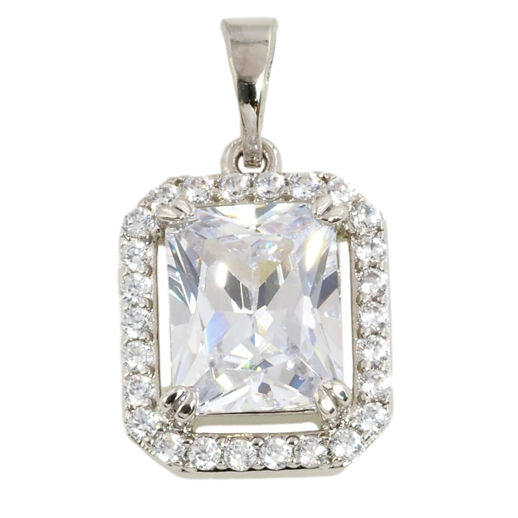 Кулон Xuping Родій Фіаніт в обрамленні цирконію для ланцюжка до 5мм фото №16 Кулон Xuping Родій Фіаніт в обрамленні цирконію для ланцюжка до 5мм фото №16