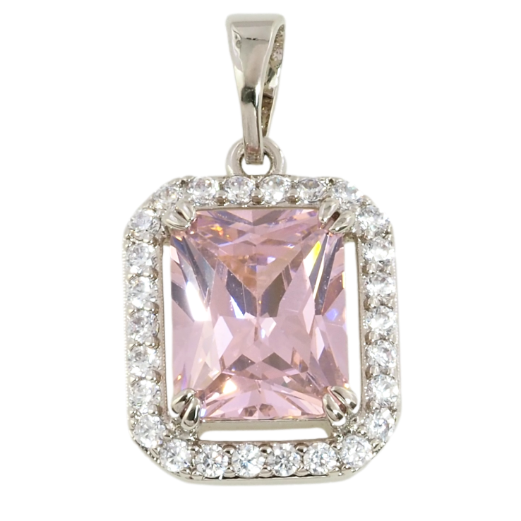 Кулон Xuping Родій Рожевий фіаніт в обрамленні цирконію для ланцюжка до 5мм фото №24 Кулон Xuping Родій Рожевий фіаніт в обрамленні цирконію для ланцюжка до 5мм фото №24