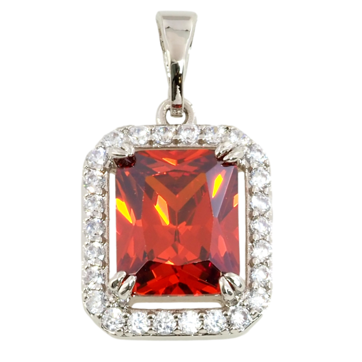 Кулон Xuping Родій Червоний фіаніт в обрамленні цирконію для ланцюжка до 5мм фото №14 Кулон Xuping Родій Червоний фіаніт в обрамленні цирконію для ланцюжка до 5мм фото №14