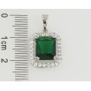 Кулон Xuping Родій Зелений фіаніт в обрамленні цирконію для ланцюжка до 5мм фото №2