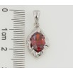 Кулон Xuping Родій Листочок з червоним фіанітом для ланцюжка до 5мм фото №2