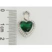 Кулон Xuping Родій Сердечко з зеленим фіанітом в обрамленні цирконію для ланцюжка до 2мм фото №2