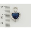 Кулон Xuping Родій Сердечко з синім фіанітом в обрамленні цирконію для ланцюжка до 2мм фото №2