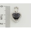 Кулон Xuping Родий Сердечко с черным фианитом в обрамлении циркония для цепочки до 2мм фото №2