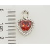 Кулон Xuping Родій Сердечко з червоним фіанітом в обрамленні цирконію для ланцюжка до 2мм фото №2