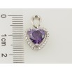 Кулон Xuping Родій Сердечко з бузковим фіанітом в обрамленні цирконію для ланцюжка до 2мм фото №2
