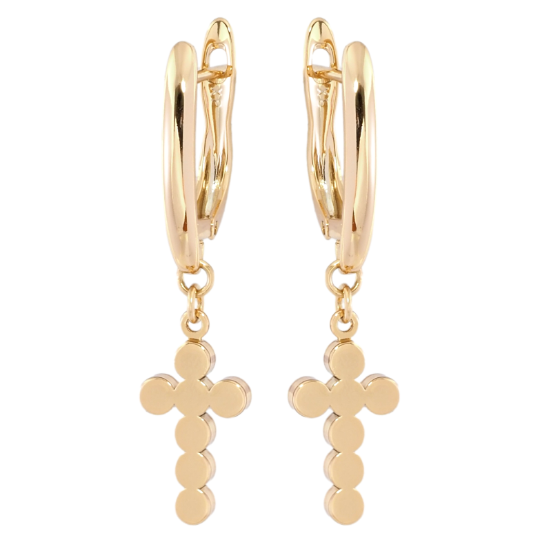 Серьги Xuping Позолота 18K английский замок Подвески Крестики фото №4