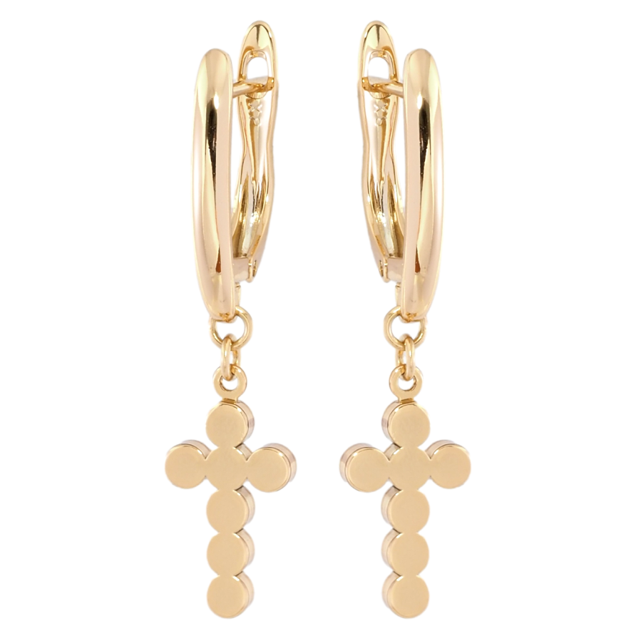 Сережки Xuping Позолота 18K англійський замок Підвіски Хрестики фото №1